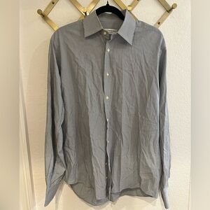 YSL men’s made in Italy striped blue dress shirt